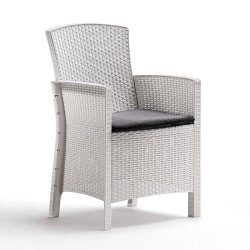 SET DE JARDIN 1 SOFA 2 SILLONES MESA SERIE LIDO 2 STORAGE WHITE BICA