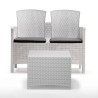 SET DE JARDIN 1 SOFA 2 SILLONES MESA SERIE LIDO 2 STORAGE WHITE BICA