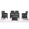 SET DE JARDIN 1 SOFA 2 SILLONES MESA SERIE LIDO 2 GRAPHITE BICA
