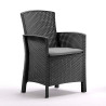 SET DE JARDIN 1 SOFA 2 SILLONES MESA SERIE LIDO 2 GRAPHITE BICA