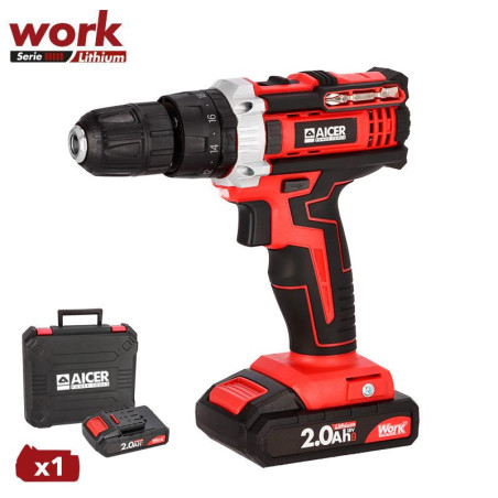 TALADRO PERCUTOR 18V SERIE WORK AICER 1X 20AH