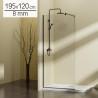 MAMPARA DUCHA NEGRA 1 HOJA CRISTAL FIJO SERIE MIAMI BENOTTI 195X120CM 8MM