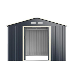 CASETA DE METAL PUERTAS CORREDERAS ANTRACITA AIRMEC 303x301x214 CM 9M2