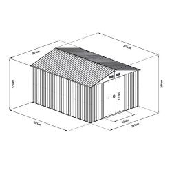 CASETA DE METAL PUERTAS CORREDERAS ANTRACITA AIRMEC 303x301x214 CM 9M2