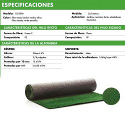 CESPED ARTIFICIAL SERIE ECO DONNA GARDEN 30MM 2X5MTS