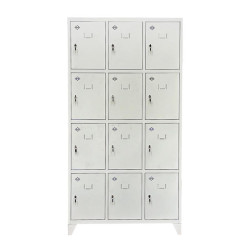 CASILLERO CON PATAS METALICO GRIS 12 PUERTAS AIRMEC 1900X1000X500MM