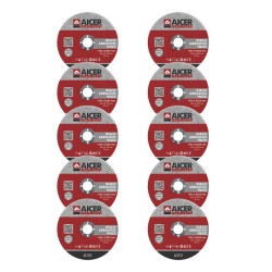 KIT DISCOS ABRASIVOS AICER 115X12X22 MM 10 PCS