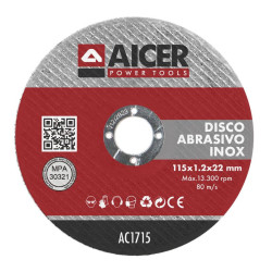 KIT DISCOS ABRASIVOS AICER 115X12X22 MM 10 PCS