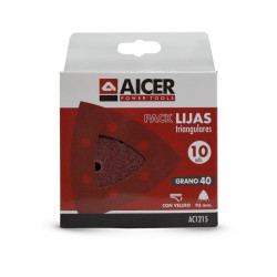 PACK 10 LIJAS TRIANGULARES 93X93MM GR40 AICER