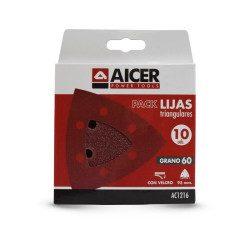 PACK 10 LIJAS TRIANGULARES 93X93MM GR60 AICER