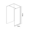 MAMPARA DUCHA PANEL 1 HOJA CRISTAL FIJO SERIE BOSTON BENOTTI 195X70CM 8MM