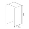 MAMPARA DUCHA PANEL 1 HOJA CRISTAL FIJO SERIE BOSTON BENOTTI 195X80CM 8MM
