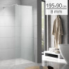 MAMPARA DUCHA PANEL 1 HOJA CRISTAL FIJO SERIE BOSTON BENOTTI 195X90CM 8MM