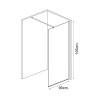 MAMPARA DUCHA PANEL 1 HOJA CRISTAL FIJO SERIE BOSTON BENOTTI 195X90CM 8MM