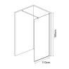 MAMPARA DUCHA PANEL 1 HOJA CRISTAL FIJO SERIE BOSTON BENOTTI 195X110 8MM