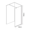MAMPARA DUCHA PANEL 1 HOJA CRISTAL FIJO SERIE BOSTON BENOTTI 195X120 8MM