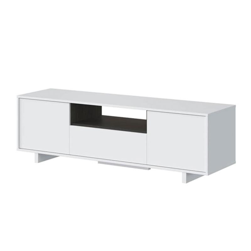 MUEBLE TV ZAIRA BLANCO BRILLO GRIS CENIZA MOMI