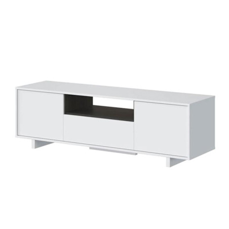 MUEBLE TV ZAIRA BLANCO BRILLO GRIS CENIZA MOMI