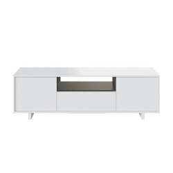 MUEBLE TV ZAIRA BLANCO BRILLO GRIS CENIZA MOMI