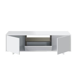 MUEBLE TV ZAIRA BLANCO BRILLO GRIS CENIZA MOMI