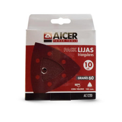 PACK 10 LIJAS TRIANGULARES 105X105MM GR60 AICER