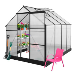 INVERNADERO DE ALUMINIO Y POLICARBONATO 250x190x207CM 48M2 AIRMEC