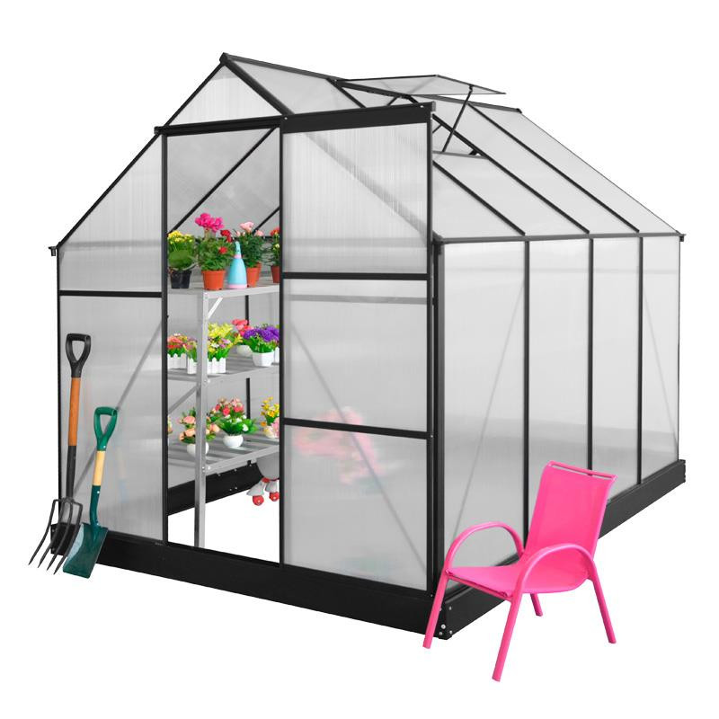 INVERNADERO DE ALUMINIO Y POLICARBONATO 250x190x207CM 48M2 AIRMEC