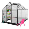 INVERNADERO DE ALUMINIO Y POLICARBONATO 250x190x207CM 48M2 AIRMEC