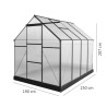 INVERNADERO DE ALUMINIO Y POLICARBONATO 250x190x207CM 48M2 AIRMEC