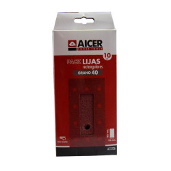 PACK 10 LIJAS RECTANGULARES 93X185MM GR40 AICER