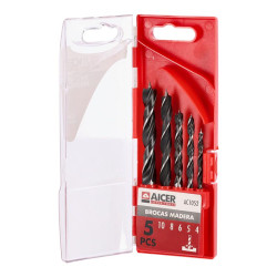 JUEGO BROCAS MADERA 5 PCS AICER