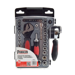 JUEGO 43 PCS PUNTASVASOSCHICHARRA LLAVES PAMACON