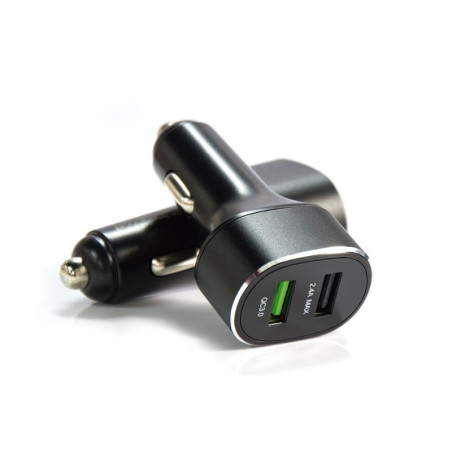 CARGADOR MECHERO QUICK CHARGER 24A 2XUSB VOLTEN