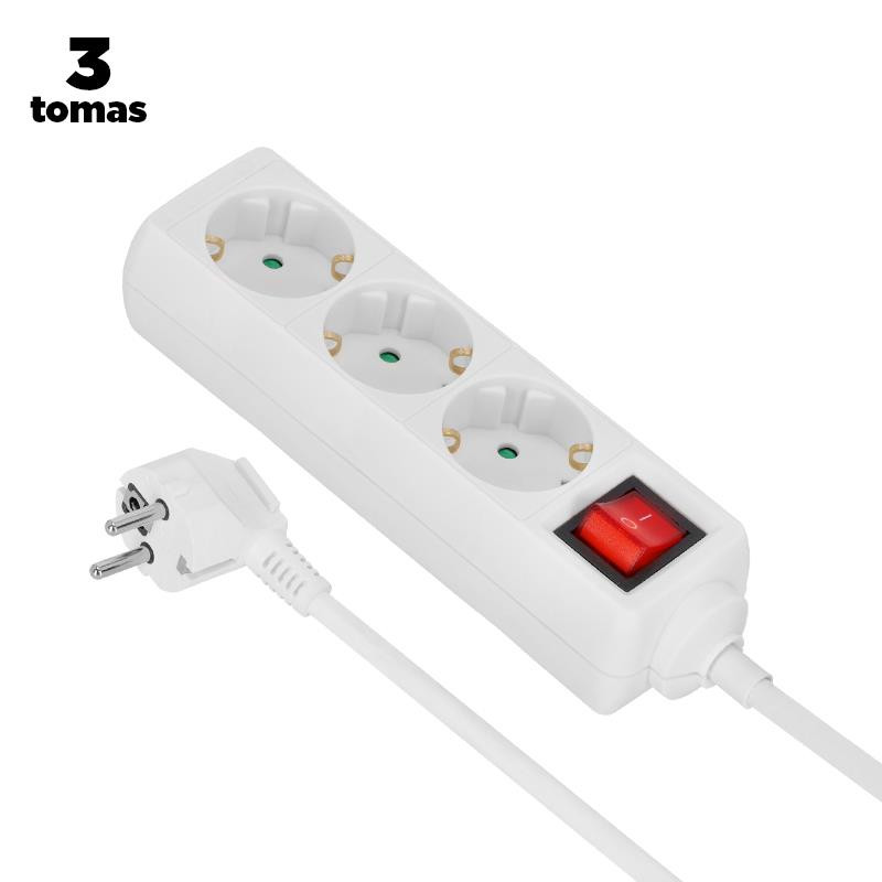 BASE MULTIPLE 3 TOMAS INTERRUPTOR 3X15mm VOLTEN