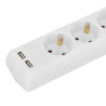 BASE MULTIPLE 3 TOMAS INTERRUPTOR 2USB 3X15mm VOLTEN