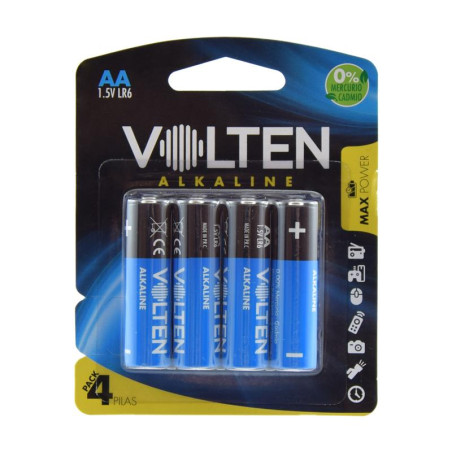 BLISTER 4 PCS PILAS ALCALINAS LR6 AA VOLTEN