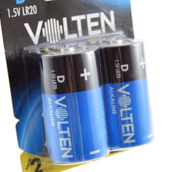 BLISTER 2 PCS PILAS ALCALINAS LR20 D VOLTEN