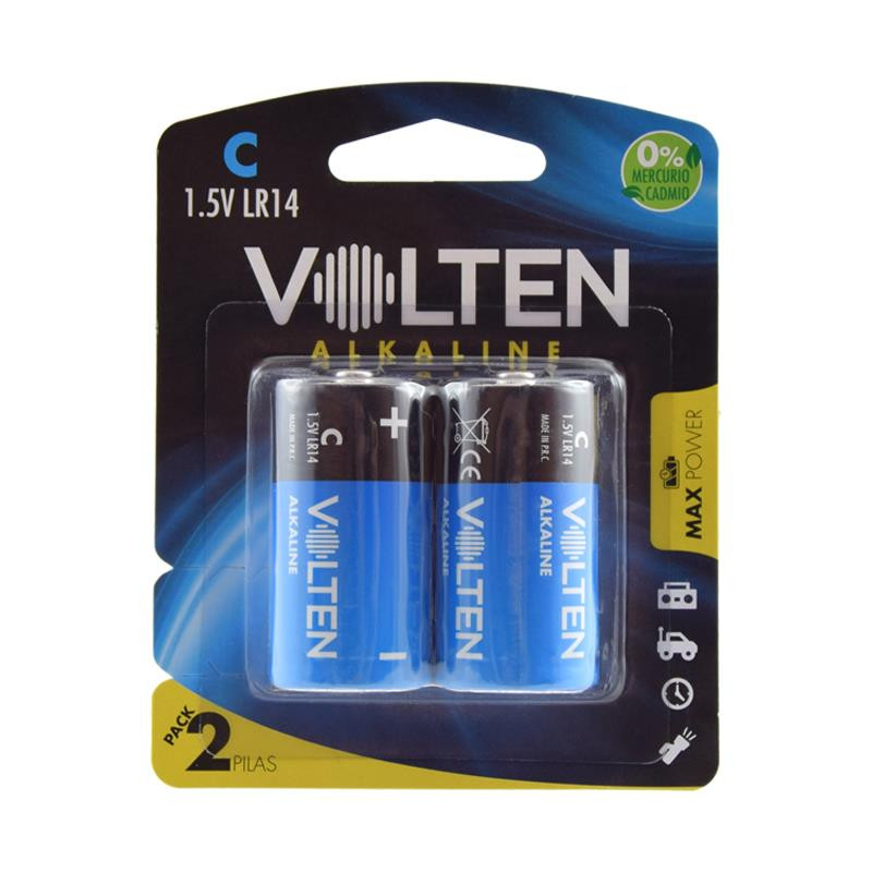 BLISTER 2 PCS PILAS ALCALINAS LR14 C VOLTEN