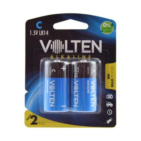 BLISTER 2 PCS PILAS ALCALINAS LR14 C VOLTEN