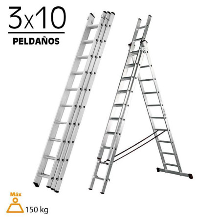 ESCALERA ALUMINIO AIRMEC 3 TRAMOS 3X10