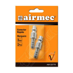 CONECTOR RAPIDO 8mm MANGUERA 2 PCS AIRMEC