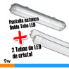PANTALLA ESTANCA 60CM CON DOBLE TUBO LED 9W AIRMEC