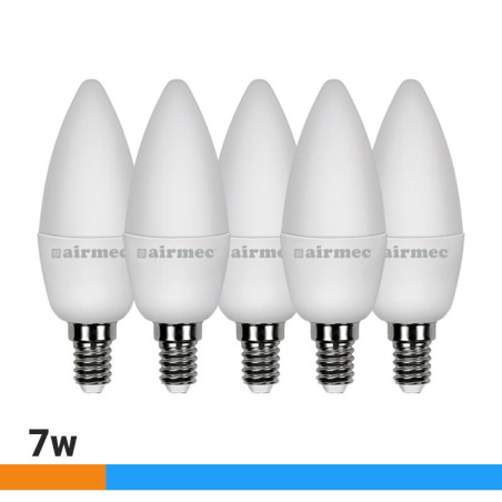 BOMBILLAS LED PACK 5 7W C37 E14 LUZ FRIA AIRMEC