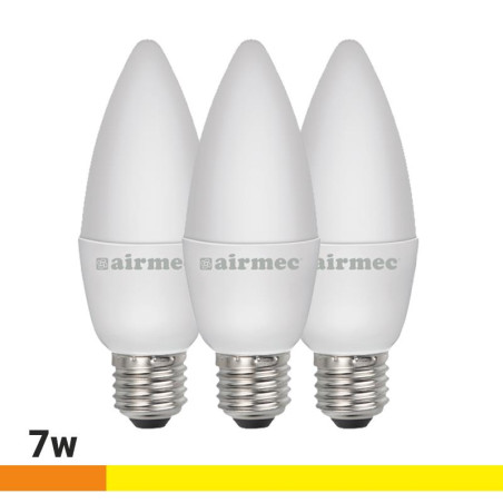 BOMBILLAS LED PACK 3 7W C37 E27 LUZ CALIDA AIRMEC