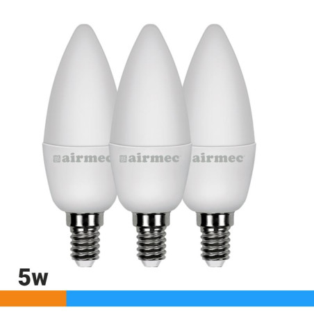BOMBILLAS LED PACK 3 5W C37 E14 LUZ FRIA AIRMEC