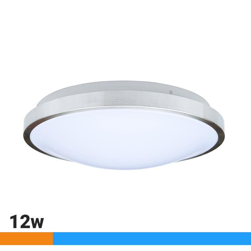 APLIQUE LED TECHO REDONDO PLATA 12W LUZ FRIA AIRMEC