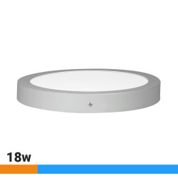 DOWNLIGHT CIRCULAR PLATA SOBREPUESTO 18W LUZ FRIA AIRMEC