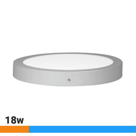 DOWNLIGHT CIRCULAR PLATA SOBREPUESTO 18W LUZ FRIA AIRMEC