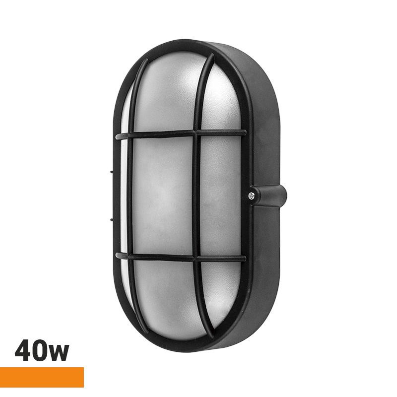 APLIQUE PLASTICO OVALADO CON REJAS 40W E27 AIRMEC