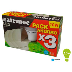 BOMBILLAS LED PACK 3 10W A60 E27 LUZ FRIA AIRMEC